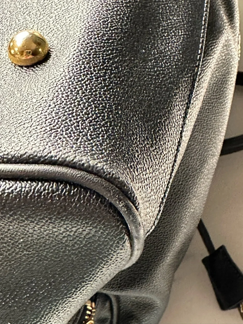 Versace Unisex Black Leather Duffel with Gold Medallion